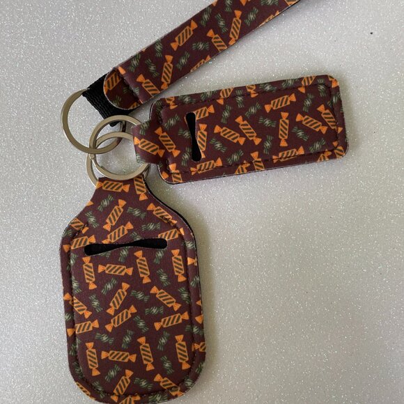 Accessories - NWOT 3 Piece Neoprene Wristlet, Sanitizer and Lip Balm Holder Keychain Set